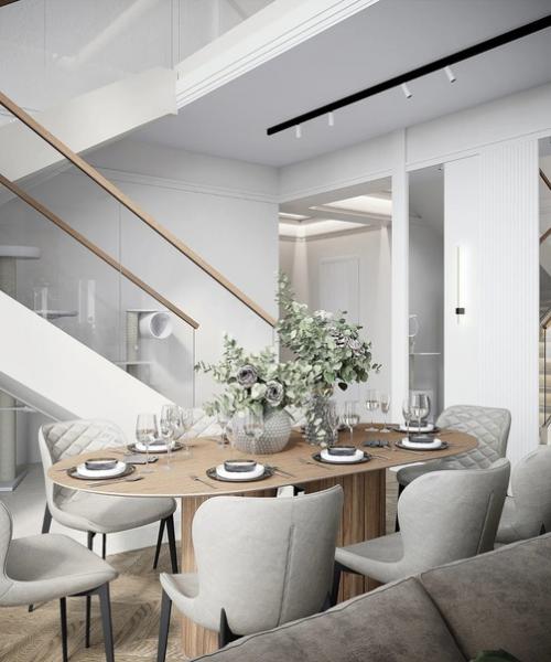 Кухня - гостиная в загородном доме.