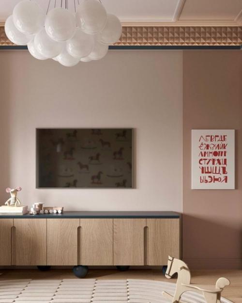 В детской комнате важно использовать светлые цвета и мягкие текстуры, чтобы создать приятное ощущение и убрать излишнюю яркость. 08