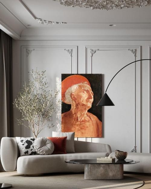 Кухня - гостиная.  Интерьер в стиле современная классика уносит в эпоху ренессанса. 08