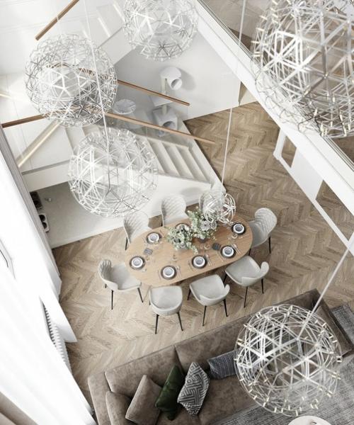 Кухня - гостиная в загородном доме. 01