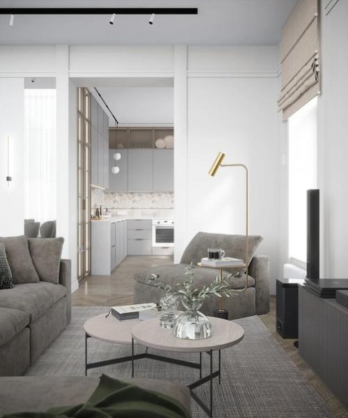 Кухня - гостиная в загородном доме. 06