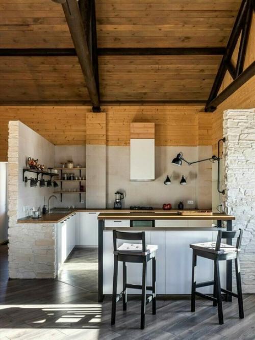 Варианты оформления кухни на даче. 03