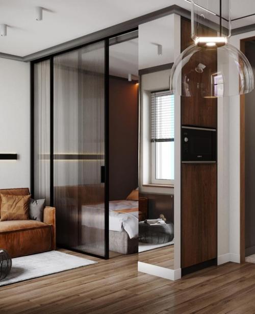 Современный интерьер однокомнатной квартиры. 01