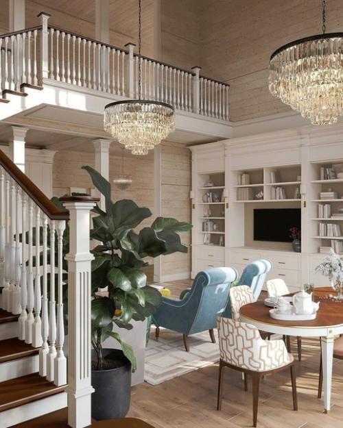 Проект теплого интерьера гостиной в осенних оттенках. 04