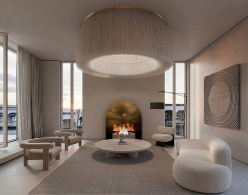 Дизайнер постарался сохранить эффект легкости и воздушности за счет простых форм и натуральных материалов.