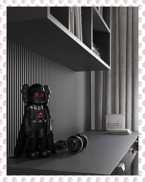 Интерьер комнаты для молодого парня, который в будущем станет рабочим кабинетом. 01