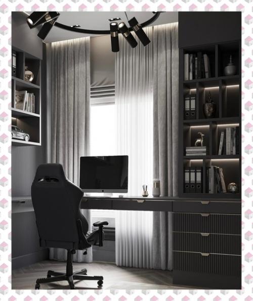 Интерьер комнаты для молодого парня, который в будущем станет рабочим кабинетом. 08