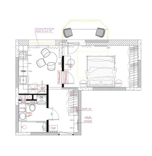 Простая и светлая квартира площадью 35 кв. 09