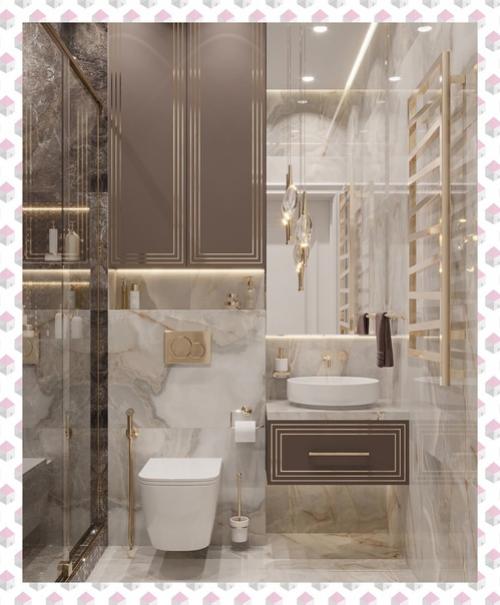 Интерьер санузла, созданный на контрастах. 03