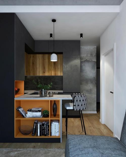 Интерьер кухни - гостиной.