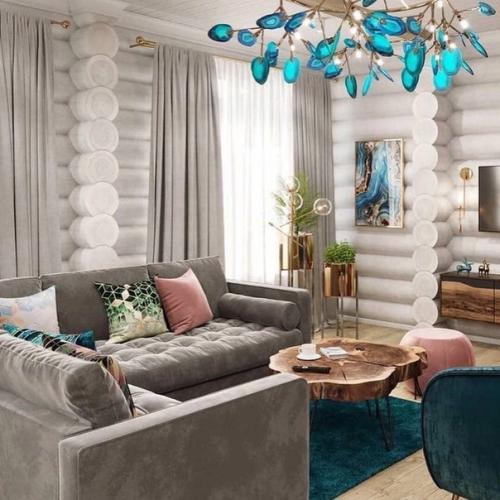 Яркий проект дома из бревна. 02