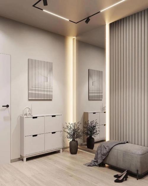 Проект квартиры.  Интересные решения для зонирования.