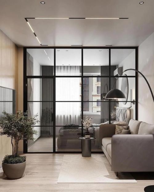 Проект квартиры.  Интересные решения для зонирования. 05