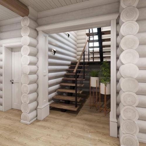 Яркий проект дома из бревна. 05