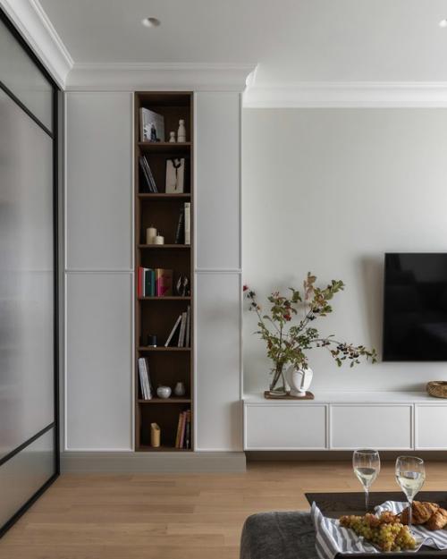 Интерьер квартиры с ощущением воздуха, простора и весеннего настроения. 01