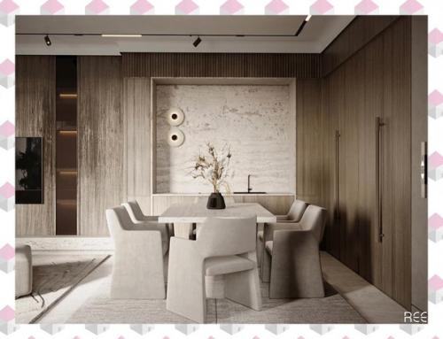 Просторная кухня - гостиная в загородном доме.