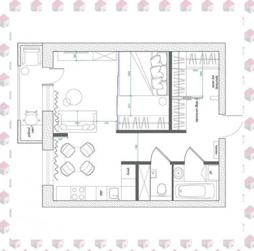 Однокомнатная квартира в современном стиле. 06