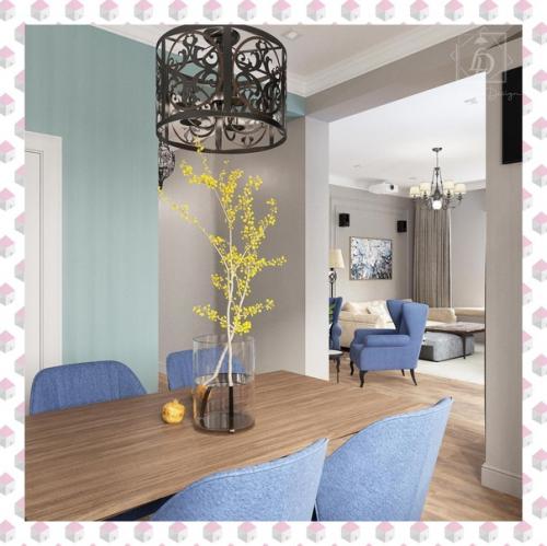 Кухня в светлых тонах с яркими акцентами. 01