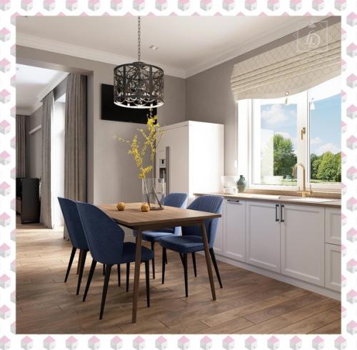 Кухня в светлых тонах с яркими акцентами. 03