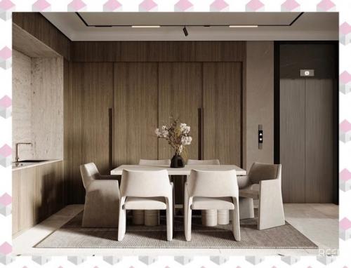 Просторная кухня - гостиная в загородном доме. 01