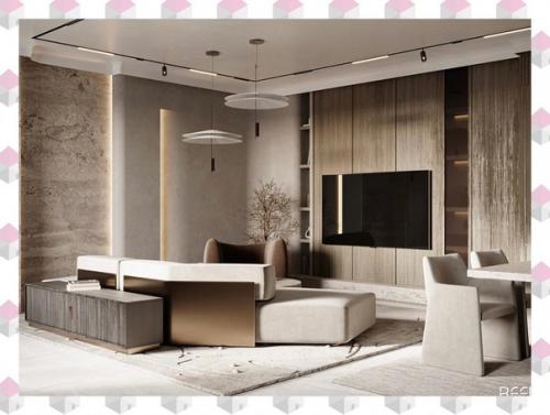 Просторная кухня - гостиная в загородном доме. 04