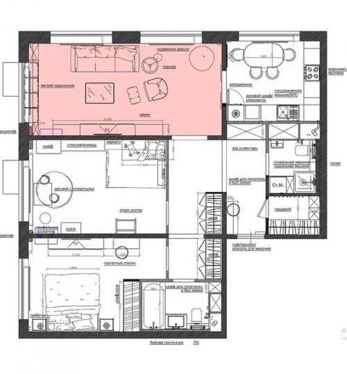 Проект гостиной от артема Серова. 05
