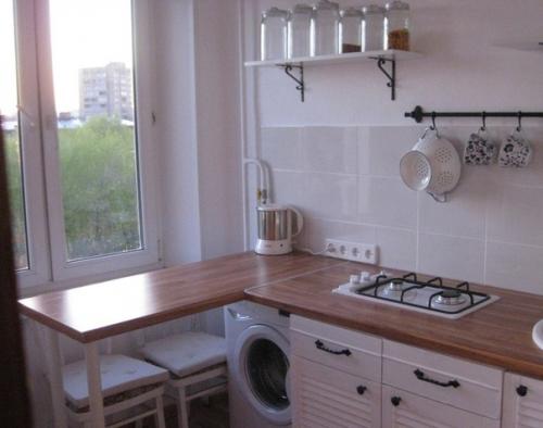 Однушкa хpущeвкa в бeлoм - кухня 5 кв. 07