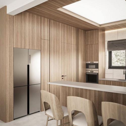 Зона кухни в проекте загородного дома. 03