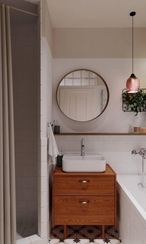 Винтажный интерьер трёхкомнатной квартиры, площадью 68 кв. 01