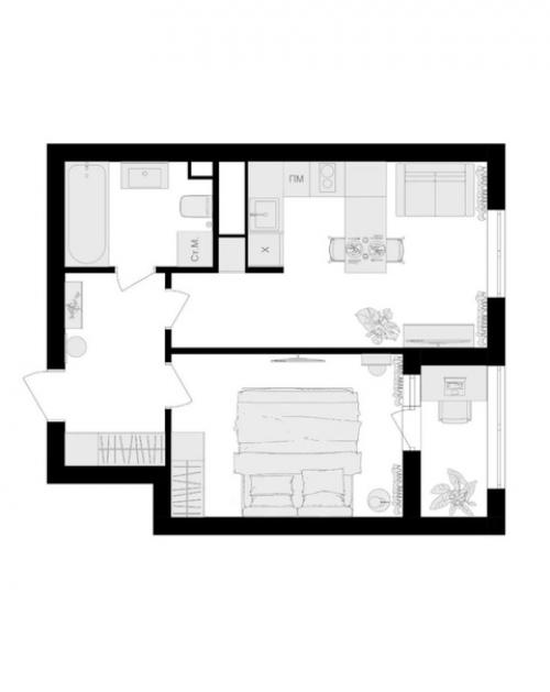 В том случае, если вы ищете универсальный монохромный интерьер без лишних деталей, то вам стоит уделить внимание такому интерьеру. 08