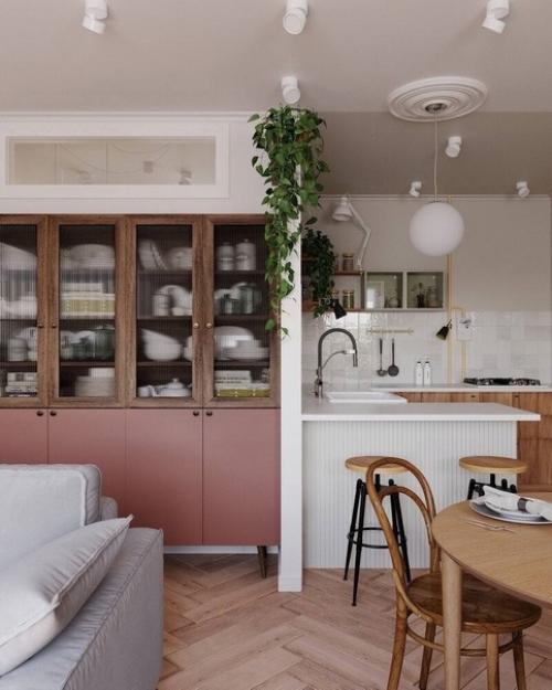 Винтажный интерьер трёхкомнатной квартиры, площадью 68 кв. 04