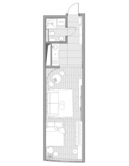 Квартира - студия, общей площадью 34 кв. 08