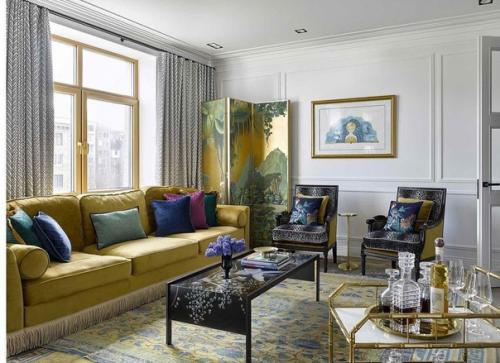 Эклектичный интерьер с элементами китайского стиля квартиры, площадью 89 кв.