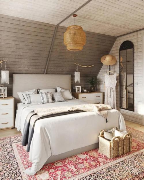 Интерьер спальни в загородном доме. 01