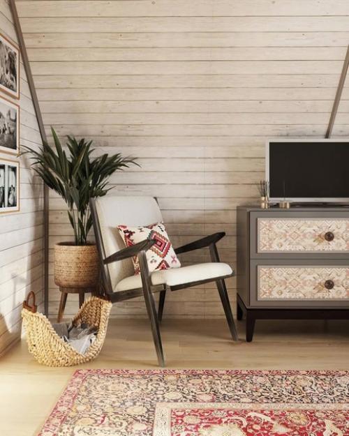 Интерьер спальни в загородном доме. 02