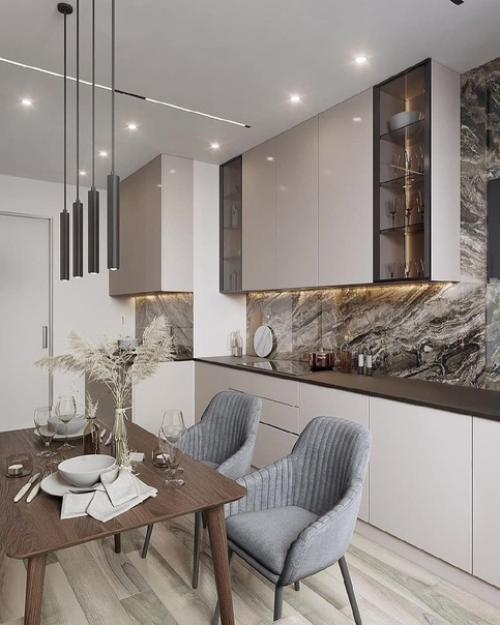 Интерьер кухни, спальни и прихожей. 01