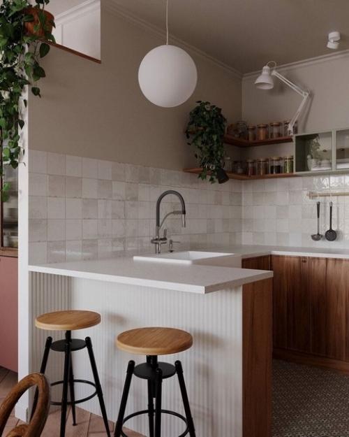 Винтажный интерьер трёхкомнатной квартиры, площадью 68 кв. 02