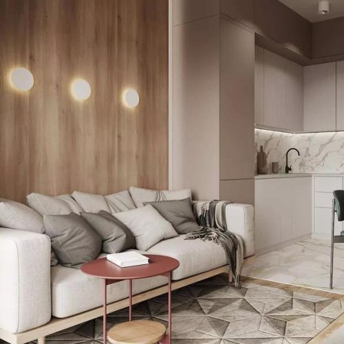 Компактная кухня - гостиная, площадью 16 кв. 03