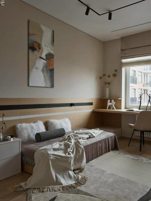 Эта квартира создана как инвестиционный проект, поэтому при её оформлении дизайнер ориентировался на универсальность и актуальность. 03