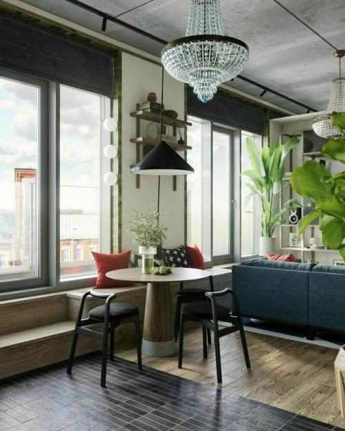 Дизайнеры создали необычный многослойный интерьер, в котором сочетаются индустриальная эстетика и уютные элементы. 09