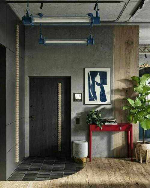 Дизайнеры создали необычный многослойный интерьер, в котором сочетаются индустриальная эстетика и уютные элементы. 07