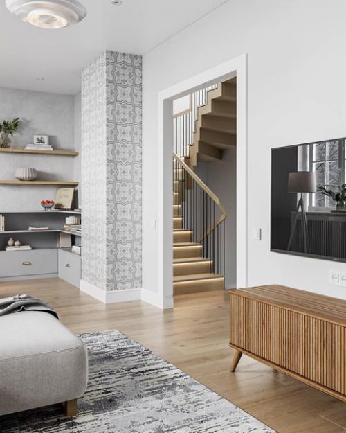 Дизайн первого этажа таунхауса. 07