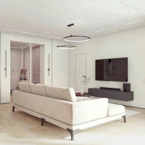 Интерьер кухни - гостиной в загородном доме. 06