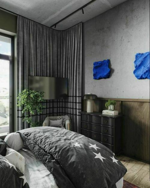 Дизайнеры создали необычный многослойный интерьер, в котором сочетаются индустриальная эстетика и уютные элементы. 02