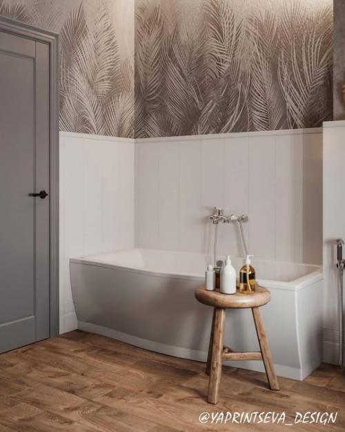 Элегантная ванная комната в мансарде. 02