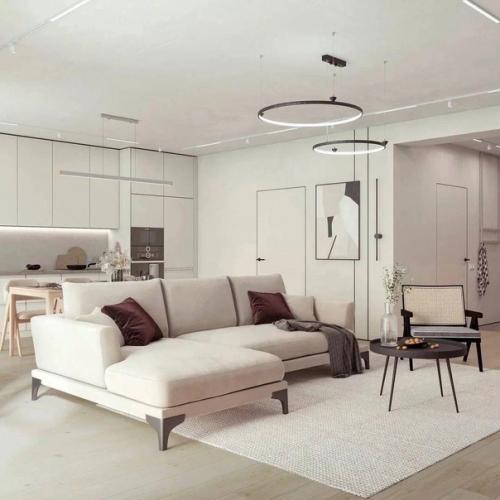 Интерьер кухни - гостиной в загородном доме. 05