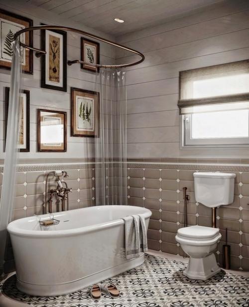 Ванная и санузел в дачном стиле. 01