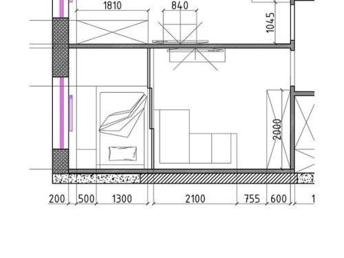 Гостиная совмещенная со спальней. 05