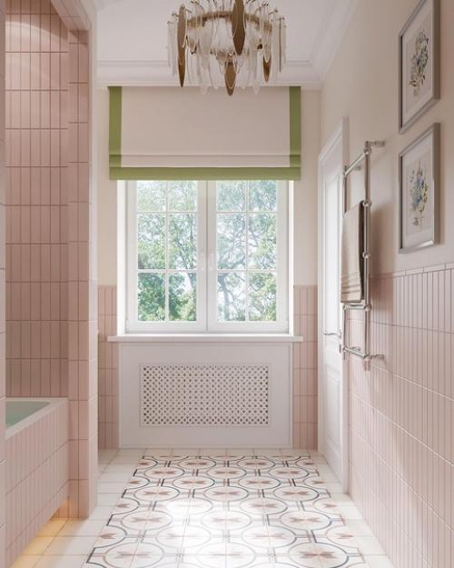 Яркий красочный санузел в загородном доме, который дети оценят.