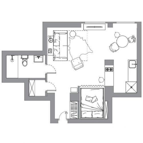 Квартира, общей площадью - 47 кв. 09